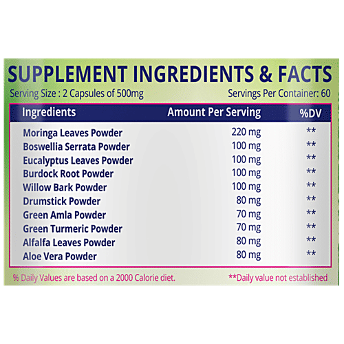 Himalayan Organics Plant Based Joint Support Capsules - Helps In Pain-Free Movement, 120 pcs  