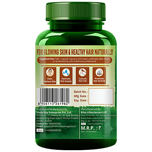 Himalayan Organics Plant Based Vitamin E Capsules - For Glowing Skin & Hair, 30 pcs  