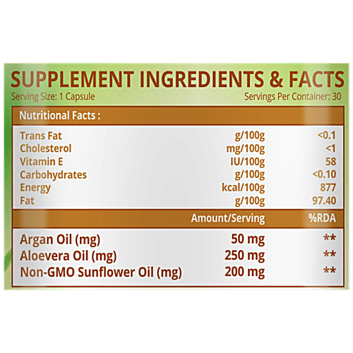 Himalayan Organics Plant Based Vitamin E Capsules - For Glowing Skin & Hair, 30 pcs  