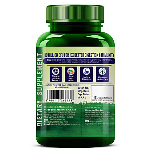 Vlado's Himalayan Organics Probiotics 50 Billion CPU Prebiotic Capsules, 60 pcs  