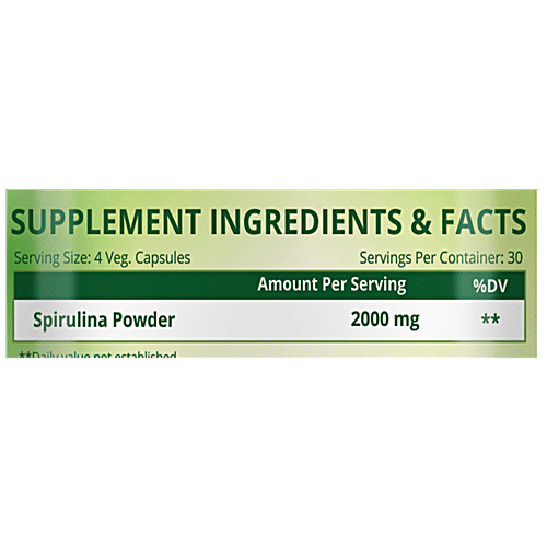 Buy Himalayan Organics Spirulina Green Superfood Capsules Provides