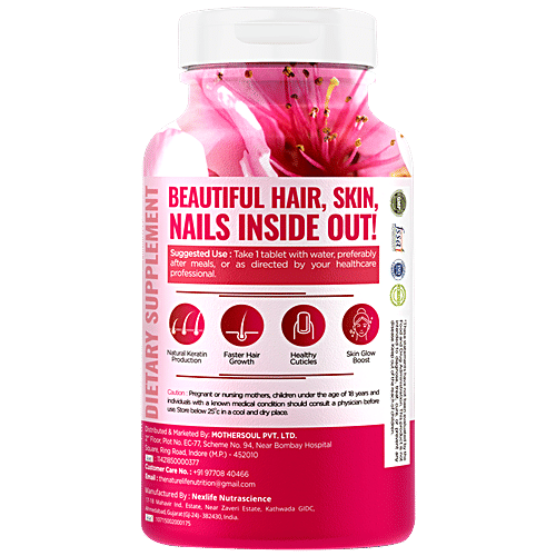 Nature Life Nutrition Biotin Dietary Supplement Tablets - For Glowing Skin, Nail & Hair, 120 pcs  