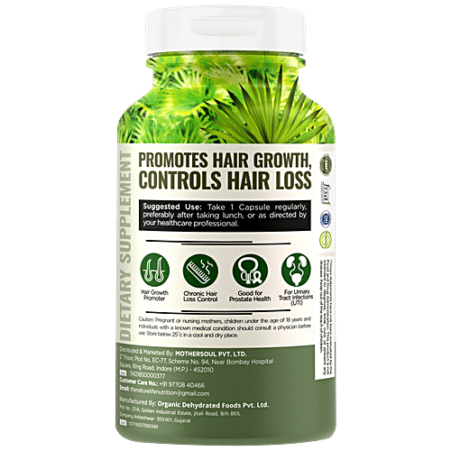 Nature Life Nutrition Saw Palmetto Dietary Supplement Capsules - Controls Hair Loss, 60 pcs  