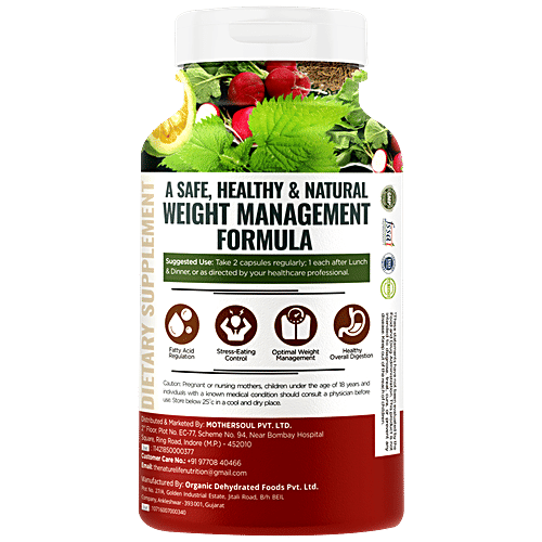 Nature Life Nutrition Plant Based Slim Plus Dietary Supplement Capsules - For Muscle Mass Gain, 60 pcs  