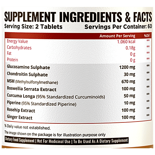 Buy Nature Life Nutrition Glucosamine Chondroitin & MSM Tablets For Bone & Joint Health Online