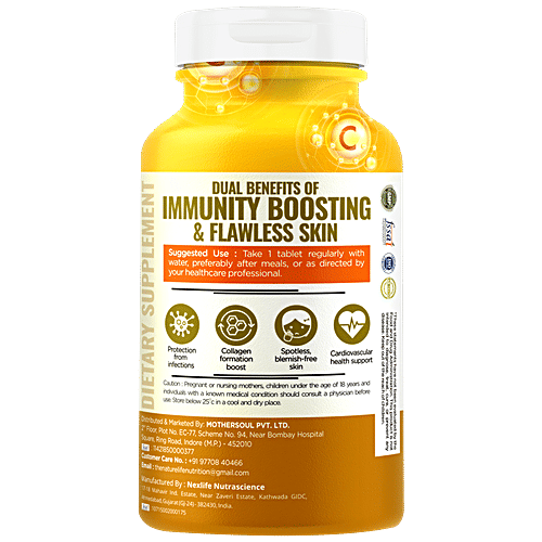Nature Life Nutrition Vitamin C Dietary Supplement Tablets - With Amla Extract, Boosts Immunity, 120 pcs  