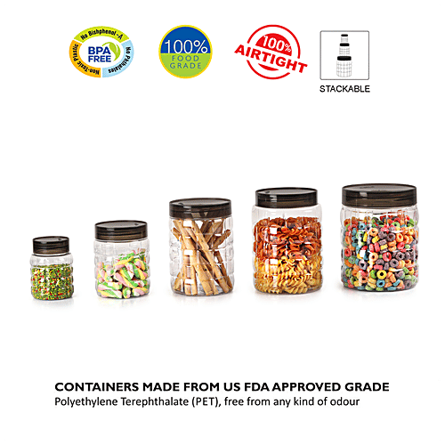 Buy Cello Plastic PET Canister Set Checkers, Clear Online at Best