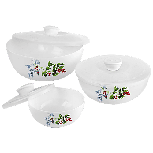 Buy Cello Mixing Bowl Set With Lids Royal Opalware, Cherry Tomato