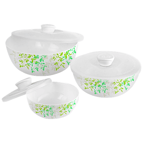 Buy Cello Mixing Bowls Set With Lids Royal Opalware, Green Orchard