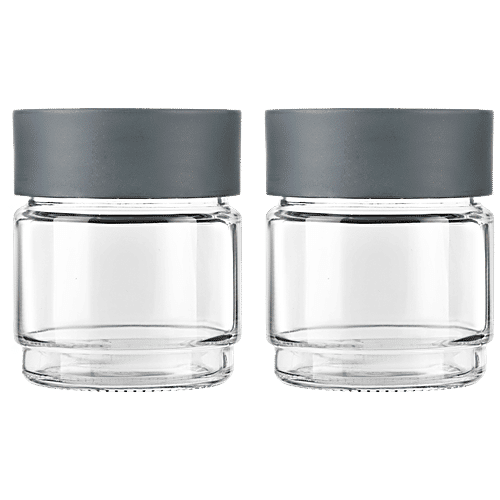 Buy Cello Modustack Glassy Storage Jar 500 ml, Grey Online at Best