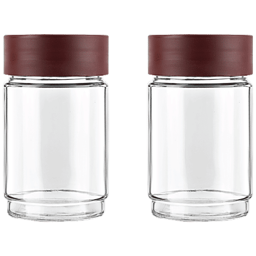 Buy Cello Modustack Glassy Storage Jar 750 ml, Maroon Online at Best