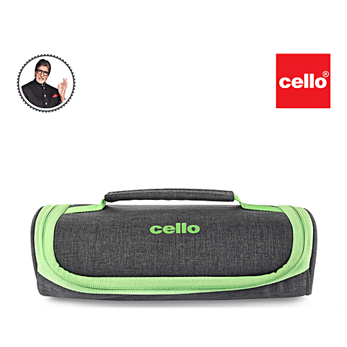 Cello Borosilicate Lunch Box With Carry Pouch - Round, Microwavable, Seal O Fresh, 3 pcs  