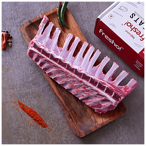 fresho! Mutton Lamb Rack Fresh Fleshy Juicy Tender Pieces 24 To 32 pcs, 900 g  