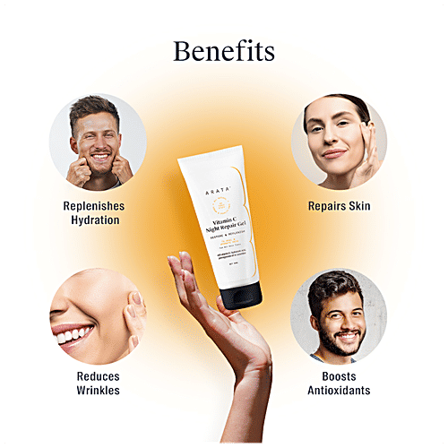 Arata Vitamin C Night Repair Gel - Restores & Replenishes Skin, 50 ml