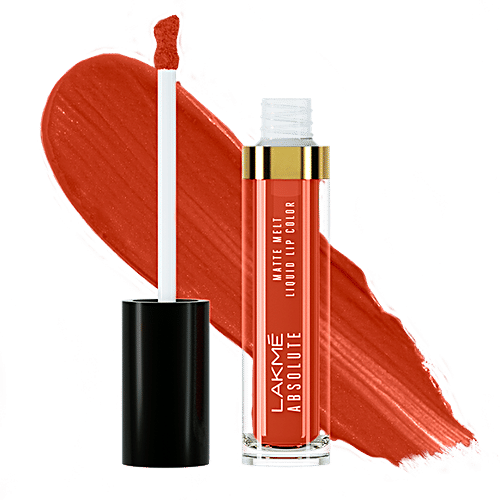 Lakme Absolute Matte Melt Liquid Lip Colour - Moisturising, Matte Finish, 6 ml Earthy Brown