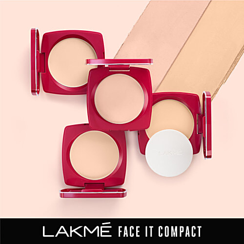 Lakme Forever Matte Compact, 9 g Shell Smooth Finish, Lasts for 12 Hours, Even Toned Look