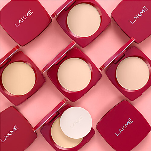 Lakme Forever Matte Compact, 9 g Shell Smooth Finish, Lasts for 12 Hours, Even Toned Look
