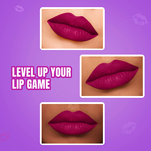 Elle 18 Color Pops Matte Lip Colour, 4.3 g W14 Berry Tea Smooth Texture, Moisturising, Shea Butter & Jojoba Oil, Even Application