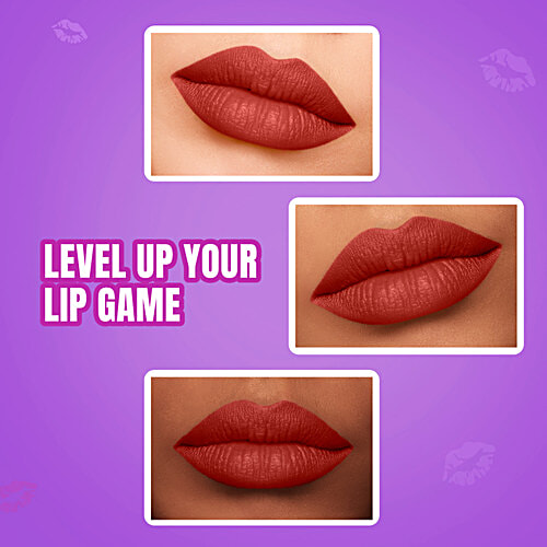 Elle 18 Color Pops Matte Lip Colour, 4.3 g B3 Rust Sienna Smooth Texture, Moisturising, Shea Butter & Jojoba Oil, Even Application