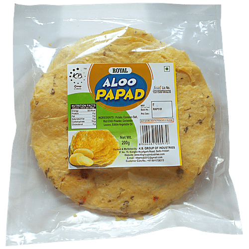 Royal Aloo Papad - Ready To Fry, 200 g Pouch 