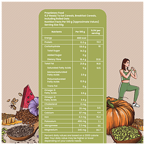 THE ROOTED CO. Roasted Muesli Cereals - Super Seeds, Gluten Free, Rolled Oats, Healthy, 400 g