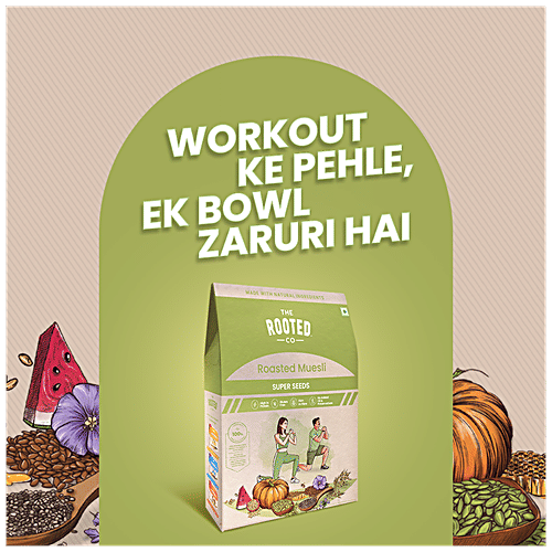 THE ROOTED CO. Roasted Muesli Cereals - Super Seeds, Gluten Free, Rolled Oats, Healthy, 400 g