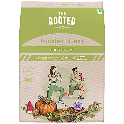 THE ROOTED CO. Roasted Muesli Cereals - Super Seeds, Gluten Free, Rolled Oats, Healthy, 400 g