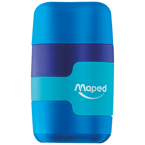 Maped  Sharpener With Eraser - Connect, 2 Holes Basic Blister, 32.47g, 1 pc  