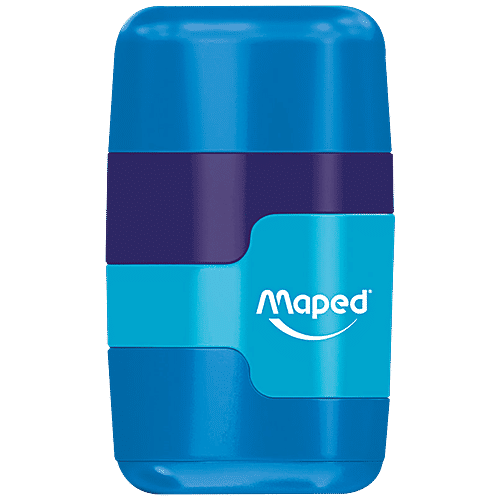 Maped  Sharpener With Eraser - Connect, 2 Holes Basic Blister, 32.47g, 1 pc  