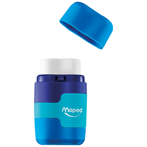 Maped  Sharpener With Eraser - Connect, 2 Holes Basic Blister, 32.47g, 1 pc  