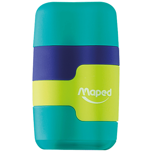 Maped  Sharpener With Eraser - Connect, 2 Holes Basic Blister, 32.47g, 1 pc  
