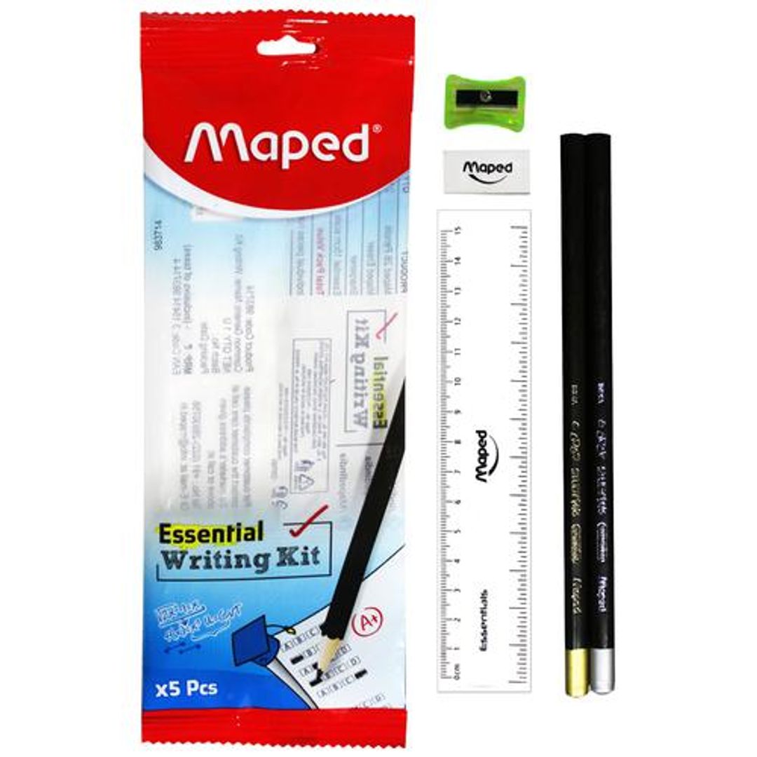 Maped  Essentials Writing Kit - Pencils, Eraser, Sharpener & Ruler, For Students, 1 pc 