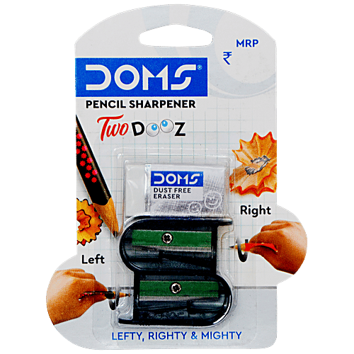 Buy Doms Two Dooz Pencil Sharpeners & Dust Free Eraser Durable, Easy