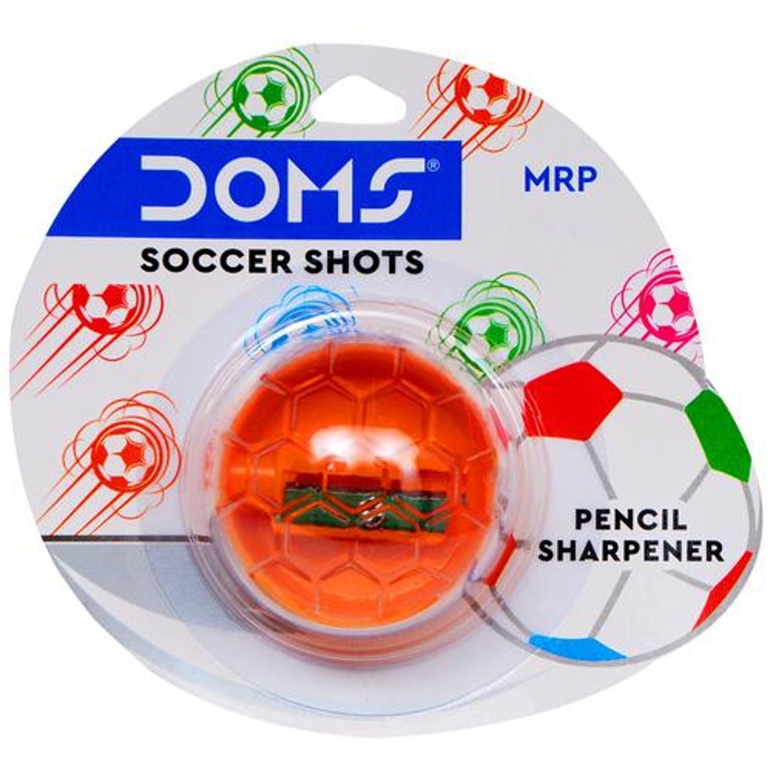 Doms Soccer Shots Pencil Sharpener, Long-Lasting Blade, Anti-Rust Coating, 1 pc 