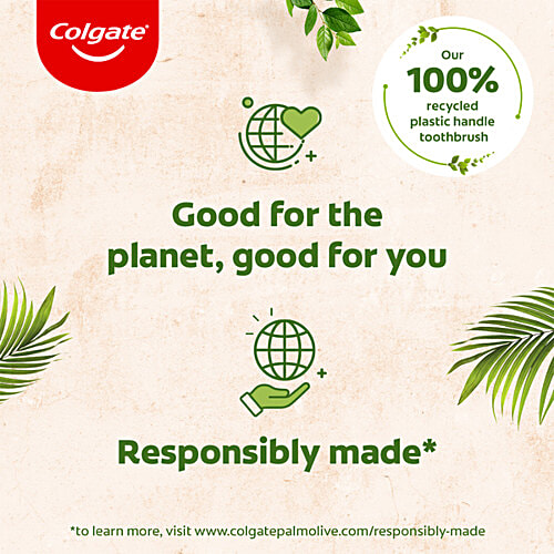 Colgate RecyClean Toothbrush - 100% Recycled Plastic, Soft, 3 pcs  