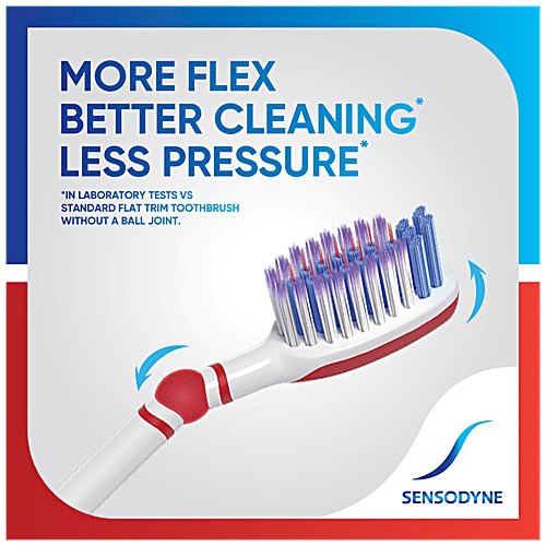 Sensodyne Sensitivity & Gum Toothbrush - With Soft Bristles, Flexible Neck, Better Cleaning, Without Excess Pressure, 3 pcs  