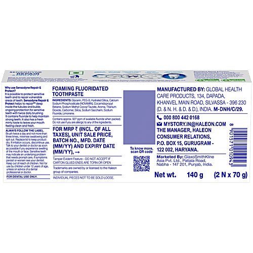 Sensodyne Repair & Protect Toothpaste, 70 g (Pack of 2) 