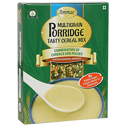 Ammae Multigrain Porridge Tasty Cereal Mix - No Added Sugar, Preservatives & Chemicals, 200 g Carton 