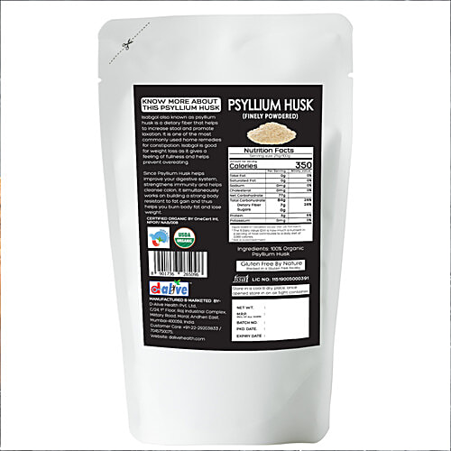 D-Alive Psyllium Husk/ Isabgol - Finely Powdered, Pure & Natural, 150 g  