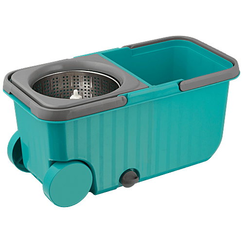 Buy Polyset Dual Wheel Bucket Mop Steel Wringer, Turquoise Blue Online at Best Price of Rs