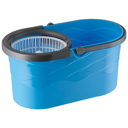 Buy Polyset Spin Mop With Bucket Plastic, With Rod, Blue Online at