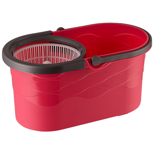 Buy Polyset Wave Mop Bucket With 360 Degree Rotating Inbuilt Spinner Used For Deep Cleaning