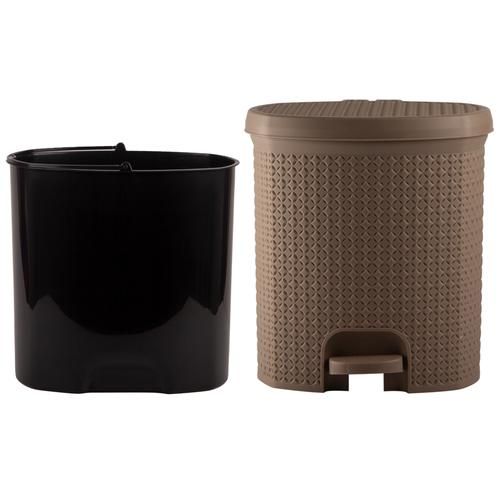 Buy Polyset Diamond Dustbin With Inner - Home & Office Use, Sandy Brown ...