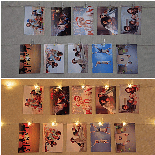 Mansaa USB Photo Clips String Lights - 30 LEDs, Warm White, For Home Decor, 1 pc Festive, Christmas, Party, Patio Lawn