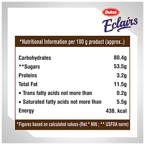 Dukes Choco Eclairs Center Filled Chocolate - Rich & Creamy, No Added Preservatives, 220 g