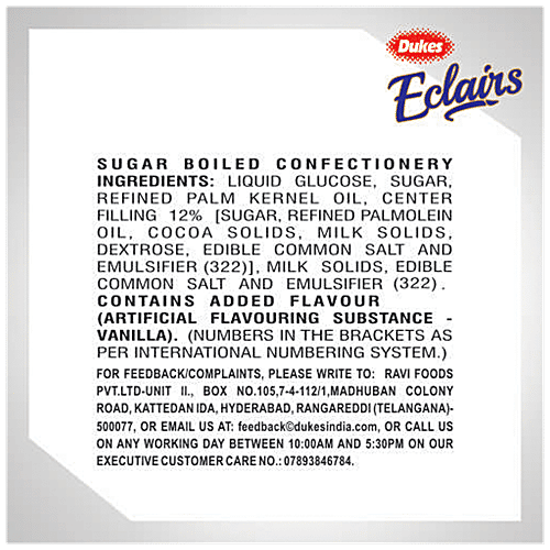 Dukes Choco Eclairs Center Filled Chocolate - Rich & Creamy, No Added Preservatives, 220 g