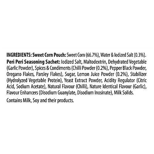 Sundrop Snacko Instant Sweet Corn - Peri Peri Flavour, No Preservatives, 153 g Pouch 