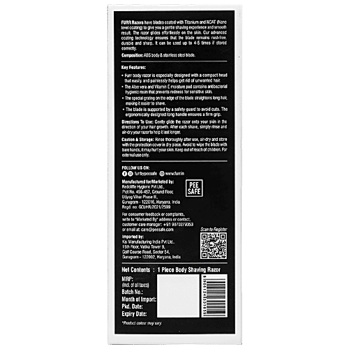 Furr By Pee Safe Body Shaving Razor, 1 pc  