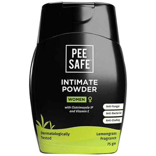 Pee Safe Intimate Powder For Women - Anti-fungal, Anti-bacterial, Anti-chafing, 75 g  