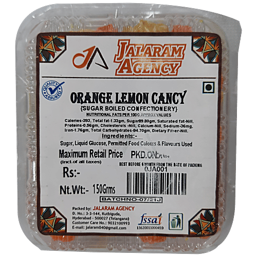 Buy Jalaram Orange Lemon Balls Candy Good For Digestion, No Added